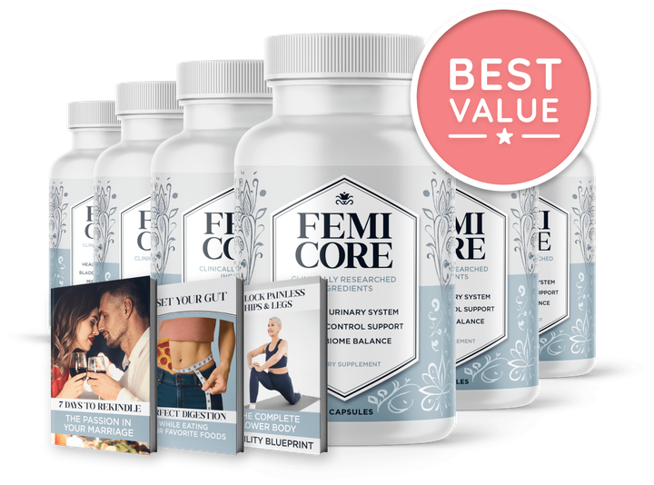 FemiCore 6 bottle pack with 3 free bonuses